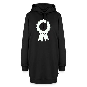 Auszeichnungsbadge mit Kranz - Hoodie-Kleid - Schwarz - Vorne - AI Model Female 172 light (172cm)