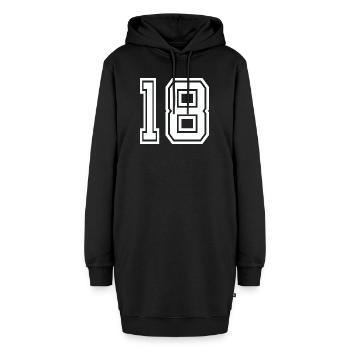 Geometrische 18 Umrisse – Blockstil - Hoodie-Kleid - Schwarz - Vorne - AI Model Female 172 light (172cm)