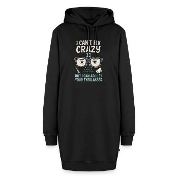I Can't Fix Crazy But I Can Adjust Your Eyeglasses - Hoodie-Kleid - Schwarz - Vorne - AI Model Female 172 light (172cm)