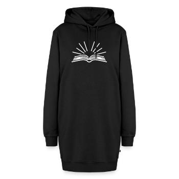 Sonnenaufgangs-Buchstrahlen - Hoodie-Kleid - Schwarz - Vorne - AI Model Female 172 light (172cm)