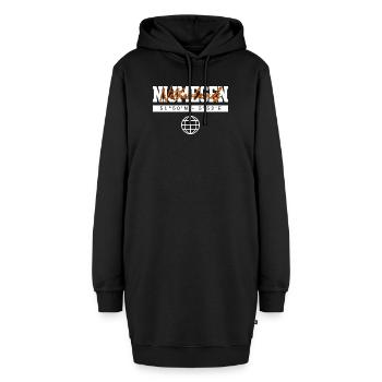 Nimwegen Niederlande Koordinaten Reise Souvenir - Hoodie-Kleid - Schwarz - Vorne - AI Model Female 172 light (172cm)