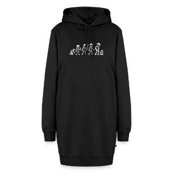 Garten Landwirt Landschaftgärtner Strichmänchen - Hoodie-Kleid - Schwarz - Vorne - AI Model Female 172 light (172cm)