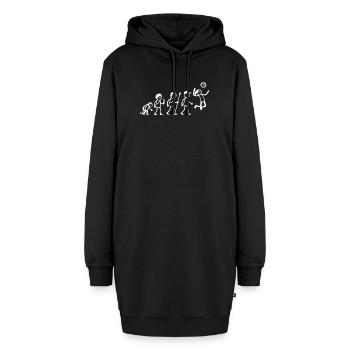  Frauen Volleyball Volleyballer Strichmänchen - Hoodie-Kleid - Schwarz - Vorne - AI Model Female 172 light (172cm)