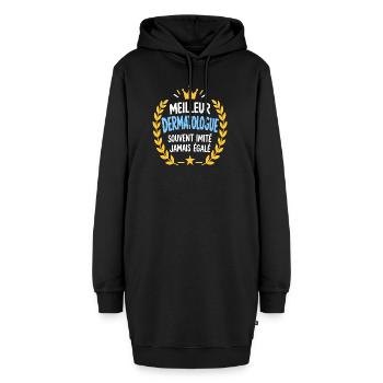 Bester humorvoller Dermatologe - Hoodie-Kleid - Schwarz - Vorne - AI Model Female 172 light (172cm)