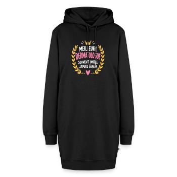 Bester imitierter Dermatologe - Hoodie-Kleid - Schwarz - Vorne - AI Model Female 172 light (172cm)
