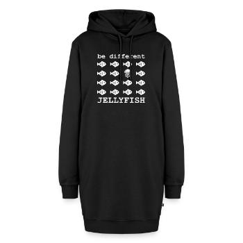 Jellyfish Be Different Qualle und Fische Spruch - Hoodie-Kleid - Schwarz - Vorne - AI Model Female 172 light (172cm)