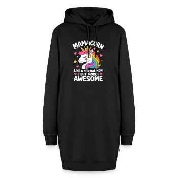 Mamacorn Normal Mom More Awesome Mama Einhorn - Hoodie-Kleid - Schwarz - Vorne - AI Model Female 172 light (172cm)