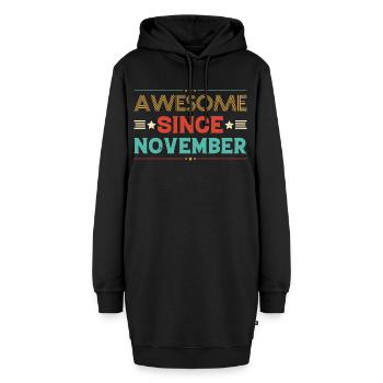 Erstaunlich seit November Geburtstagsgeschenk - Hoodie-Kleid - Schwarz - Vorne - AI Model Female 172 light (172cm)
