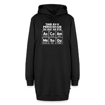 Periodensystem des leidenschaftlichen Musi-Gitarristen - Hoodie-Kleid - Schwarz - Vorne - AI Model Female 172 light (172cm)