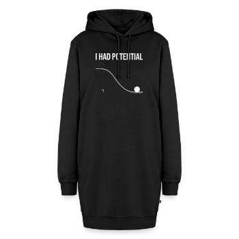 I Had Potential - Physiker & Nerd Geschenk - Hoodie-Kleid - Schwarz - Vorne - AI Model Female 172 light (172cm)