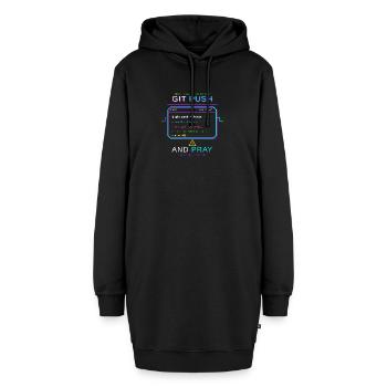 Git Push – Force and Pray - Hoodie-Kleid - Schwarz - Vorne - AI Model Female 172 light (172cm)