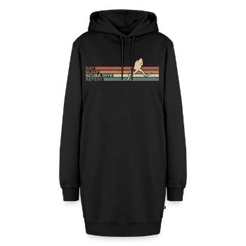 Eat Sleep Dive Repeat Für Taucher Und Schnorchler - Hoodie-Kleid - Schwarz - Vorne - AI Model Female 172 light (172cm)