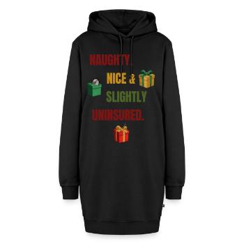 Unartig, nett und leicht unversichert - Hoodie-Kleid - Schwarz - Vorne - AI Model Female 172 light (172cm)