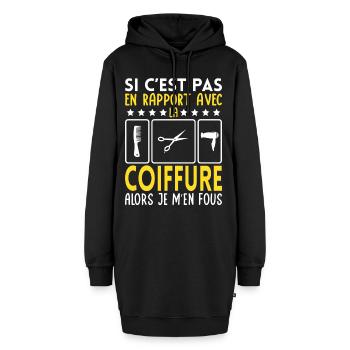 Wenn es nicht mit dem Klettern zu tun hat, ist mir das egal. - Hoodie-Kleid - Schwarz - Vorne - AI Model Female 172 light (172cm)