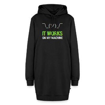 It Works On My Machine Programmierer IT Humor - Hoodie-Kleid - Schwarz - Vorne - AI Model Female 172 light (172cm)