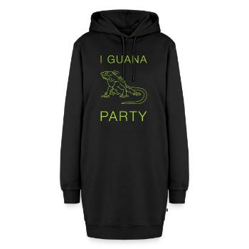 I Guana Party Leguan Wortspiel Reptil - Hoodie-Kleid - Schwarz - Vorne - AI Model Female 172 light (172cm)