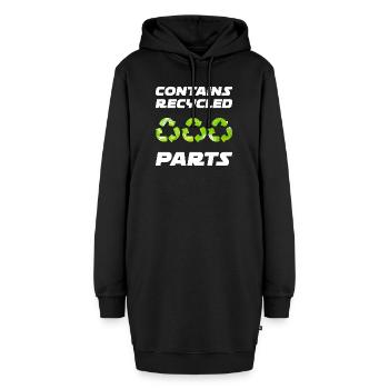 Contains Recycled Parts Organspende Transplantat - Hoodie-Kleid - Schwarz - Vorne - AI Model Female 172 light (172cm)
