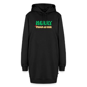 Frohe Programmierer-Weihnachten Lustiges Coding-Tech-Geschenk - Hoodie-Kleid - Schwarz - Vorne - AI Model Female 172 light (172cm)