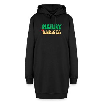 Frohe Barista Weihnachtspullover Kaffeemaschine Geschenk - Hoodie-Kleid - Schwarz - Vorne - AI Model Female 172 light (172cm)