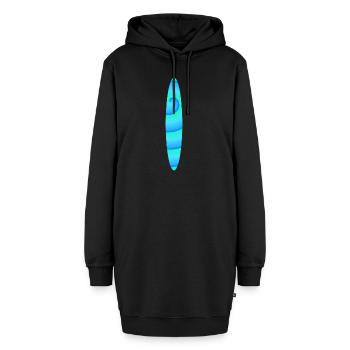Abstraktes Spiral-Surfbrett - Hoodie-Kleid - Schwarz - Vorne - AI Model Female 172 light (172cm)