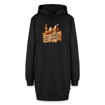 Tischlerkunst Leidenschaft Motiv - Hoodie-Kleid - Schwarz - Vorne - AI Model Female 172 light (172cm)