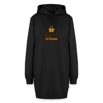 Advent Kaffee 24 Türchen Adventskalender Spruch - Hoodie-Kleid - Schwarz - Vorne - AI Model Female 172 light (172cm)