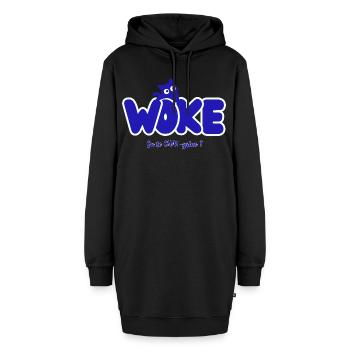 Woke – Macht es dich CHAT-grine? | Politischer Humor - Hoodie-Kleid - Schwarz - Vorne - AI Model Female 172 light (172cm)