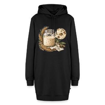 Lebendige Kultur – Sauerteigillustration - Hoodie-Kleid - Schwarz - Vorne - AI Model Female 172 light (172cm)