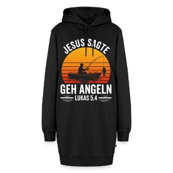 Jesus Sagte Geh Angeln - Hoodie-Kleid - Schwarz - Vorne - AI Model Female 172 light (172cm)