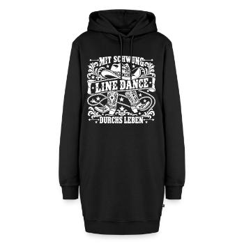 Line Dance Lebensfreude - Hoodie-Kleid - Schwarz - Vorne - AI Model Female 172 light (172cm)