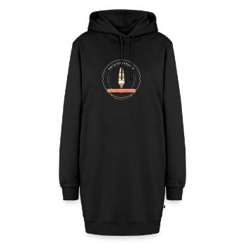 Physiotherapie - Knochenknacker mit Herz - Hoodie-Kleid - Schwarz - Vorne - AI Model Female 172 light (172cm)