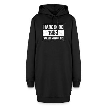 Hardcore 1982 Washington DC Logo - Hoodie-Kleid - Schwarz - Vorne - AI Model Female 172 light (172cm)