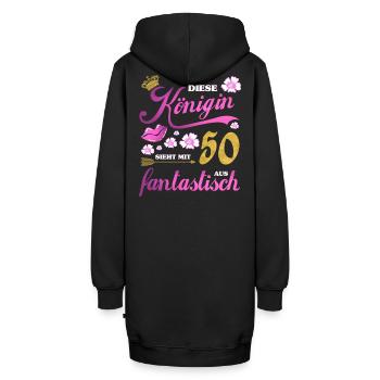 50. Geburtstag Geschenk 50 Jahre - Hoodie-Kleid - Schwarz - Hinten - AI Model Female 172 light (172cm)