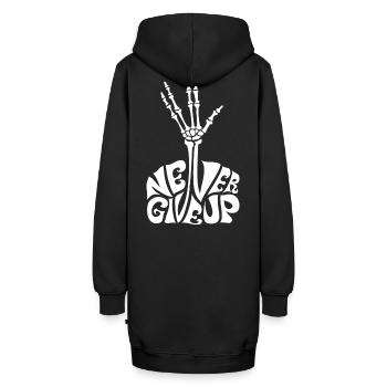 never give up ! halloween Lebe lang und in Frieden - Hoodie-Kleid - Schwarz - Hinten - AI Model Female 172 light (172cm)