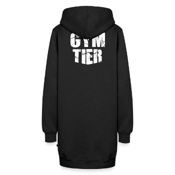 Gymtier Bodybuilding Gym Fitness Tier Rückenmotiv - Hoodie-Kleid - Schwarz - Hinten - AI Model Female 172 light (172cm)
