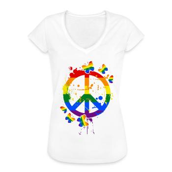 LGBT - Frauen Vintage T-Shirt - Weiß - Vorne