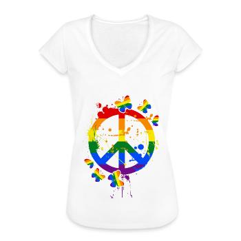 LGBT - Frauen Vintage T-Shirt - Weiß - Vorne