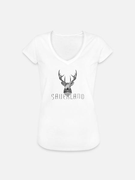Sauerland Geweih silber/grau - Frauen Vintage T-Shirt - Weiß