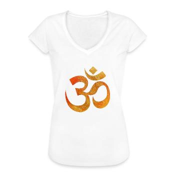 Om Symbol Feuerorange - Frauen Vintage T-Shirt - Weiß - Vorne