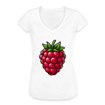 Himbeere, Obst - Frauen Vintage T-Shirt - Weiß - Vorne
