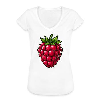 Himbeere, Obst - Frauen Vintage T-Shirt - Weiß - Vorne