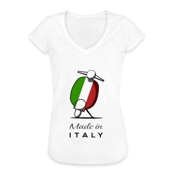 Italien,Made in Italy, Motorroller, Roller - Frauen Vintage T-Shirt - Weiß - Vorne