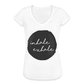 inhale exhale yoga - Frauen Vintage T-Shirt - Weiß - Vorne