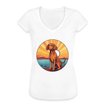 Polnisch Jagdhund Rasse Cartoon Kawaii Clipart - Frauen Vintage T-Shirt - Weiß - Vorne