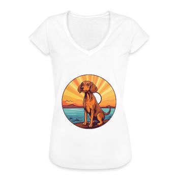 Polnisch Jagdhund Rasse Cartoon Kawaii Clipart - Frauen Vintage T-Shirt - Weiß - Vorne