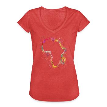 Afrika - Frauen Vintage T-Shirt - Rot meliert - Vorne
