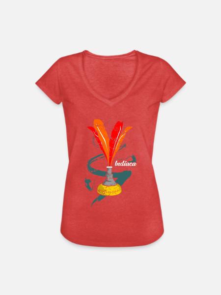 Indiaca Geschenkidee - Frauen Vintage T-Shirt - Rot meliert