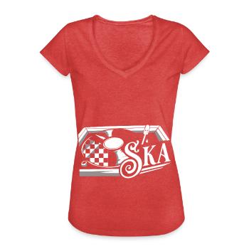 Rhythmischer Ska Trompetensound - Frauen Vintage T-Shirt - Rot meliert - Vorne