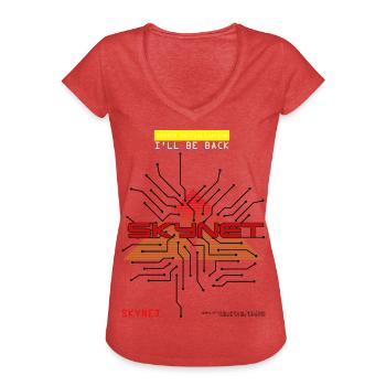 Skynet - Terminator - Frauen Vintage T-Shirt - Rot meliert - Vorne