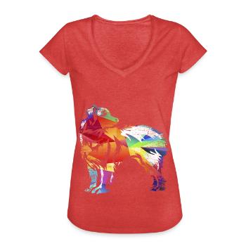 Agiler Australian Shepherd Familienhund - Frauen Vintage T-Shirt - Rot meliert - Vorne
